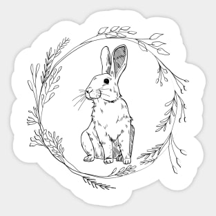 Cute Floral Bunny Sticker